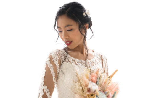 beautiful bride portrait studio